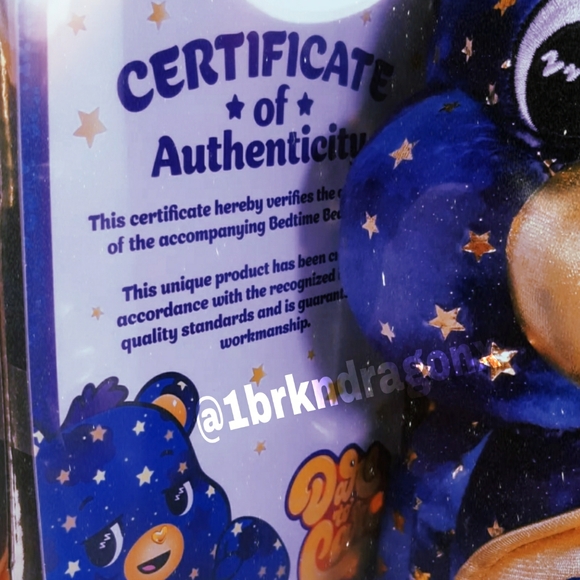 Plush 14" Inch Care Bears Gloweing Bedtime Bear Moon & Stars - Picture 5 of 15